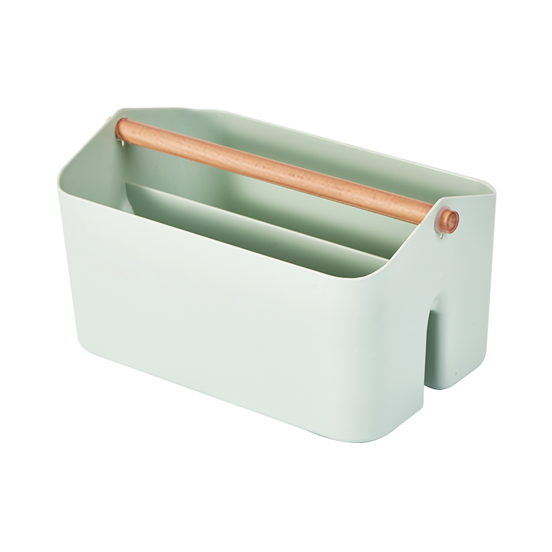 Mori Girl Storage Basket with Handle (L)(Green)